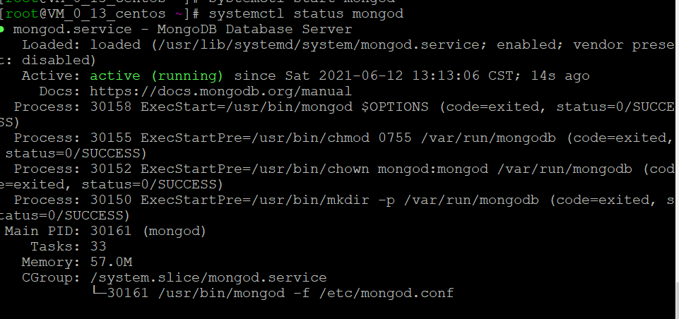 centos7 安装 mongodb